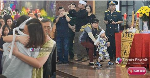 Xé lòng hình ảnh con trai khóc bò tìm cha trong tang lễ 3 phi công hi sinh