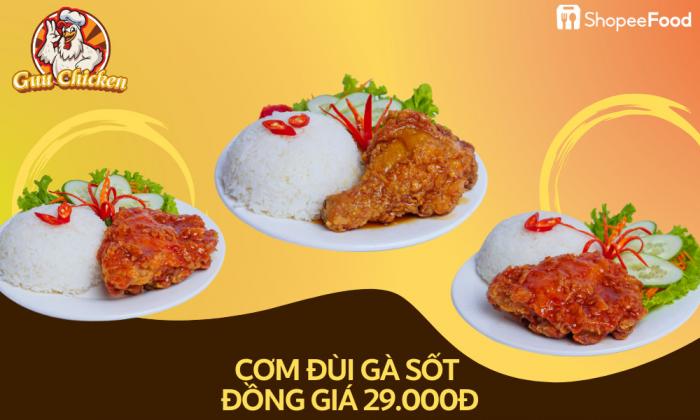   Guu Chicken khao giới trẻ Hà Nội cơm đùi gà sốt đồng giá 29.000 đồng