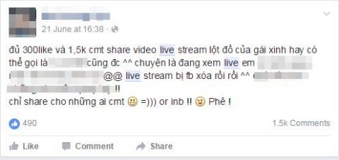 Mất tài khoản facebook vì xem livestream