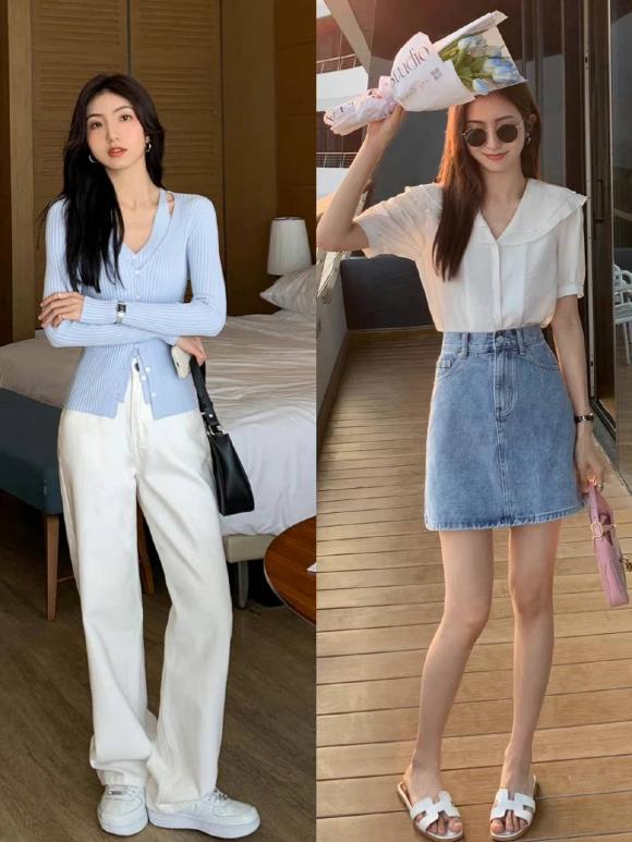 màu xanh kem, phối đồ màu xanh, thời trang, Cream Blue