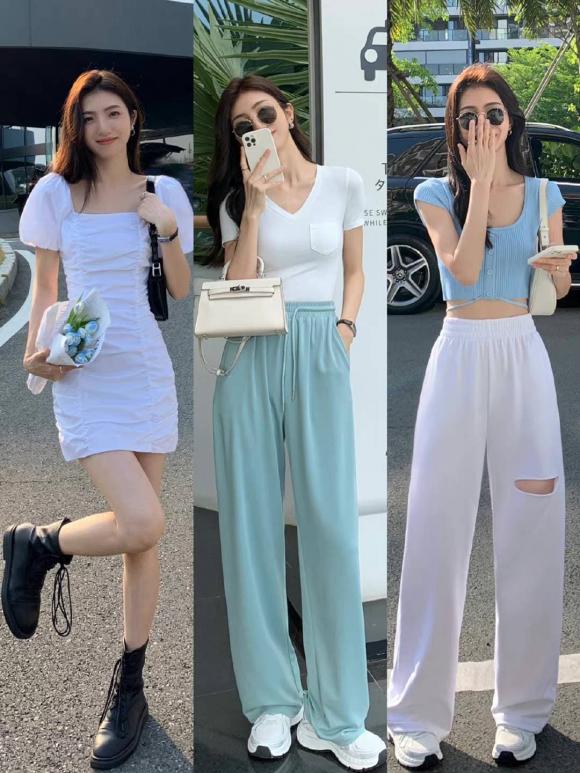 màu xanh kem, phối đồ màu xanh, thời trang, Cream Blue